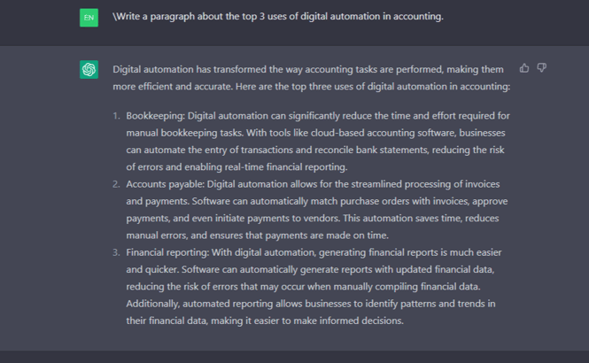 Top accounting use cases for digital automation-ChatGPT