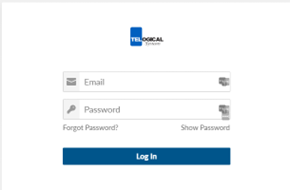 New webpage with Log In button